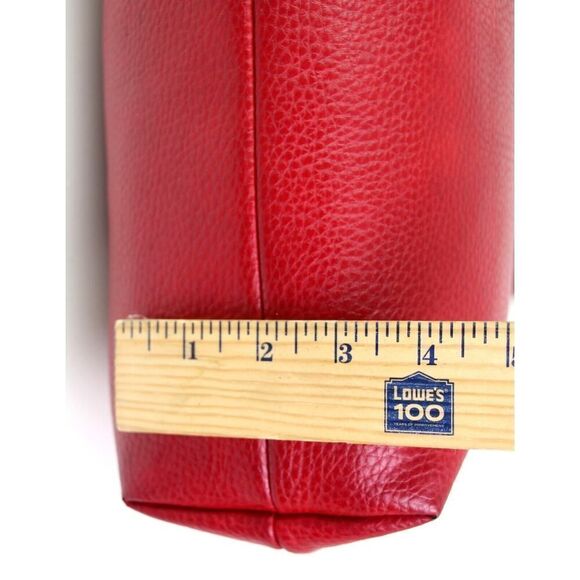 ROOMY La Tour Eiffel RED GENUINE LEATHER LOGO SHOULDER BAG HANDBAG TOTE PURSE - Picture 11 of 14